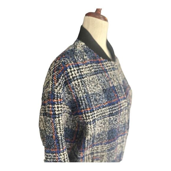 Avec Les Filles - Woman's Plaid Tweed Bomber Jacket Size Medium - Picture 12 of 13